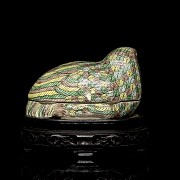 Porcelain enameled ‘Quail’ box, Chinese Republic