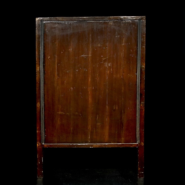 Chinese cupboard lacquered in red, 20th century