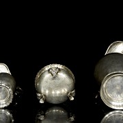 Set of three silver objects, 20th century