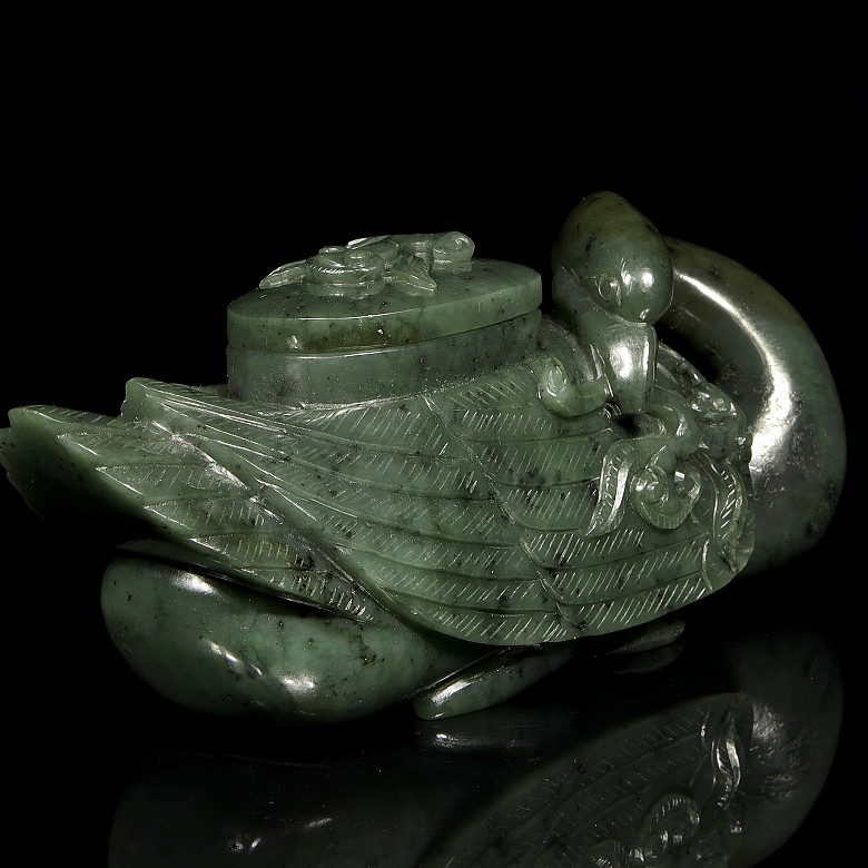 Recipiente de jade en forma de cisne, S.XIX - XX