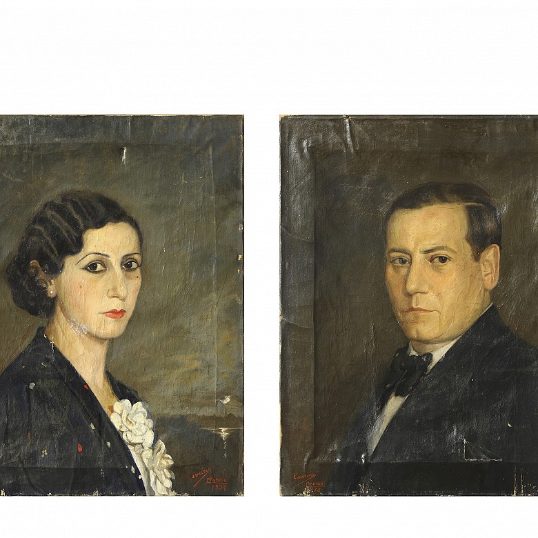 Ricardo Camino, 20th century ‘Pair of Portraits’