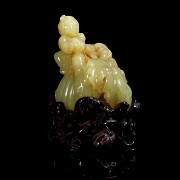 Yellow jade figurine “Girl with pumpkins”, Republic of China