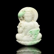 Jadeite pendant ‘Enthroned Guanyin’, Qing dynasty