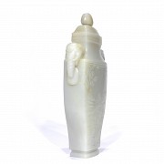 Carved jade vase, Qing dynasty.