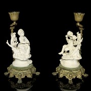 Pair of candleholders ‘Musicians’ 20th century