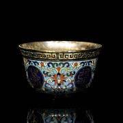 Bronze cup with cloisonné enamel, 20th century