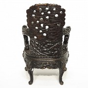 Chinese carved wooden armchair, 20th century