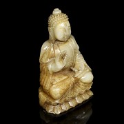 Carved jade ‘Buddha’ figure, 20th century