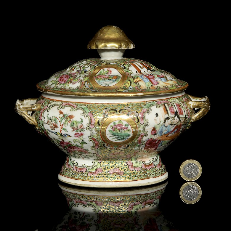 Porcelain enamelled tureen, Canton, 20th century - 6