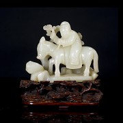 Carved jade fiura ‘Elder and Donkey’, Qing dynasty