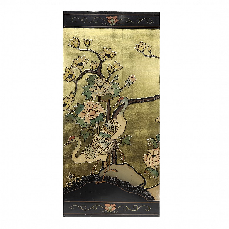 Chinese four-leaf folding screen, 20th century