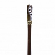 Wooden cane with agate handle, 20th century