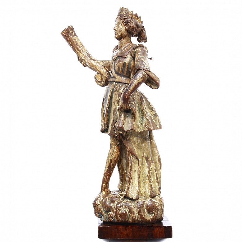 Carved wooden torchere, 18th century