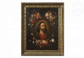 19th century Spanish School ‘Christ with flowers’