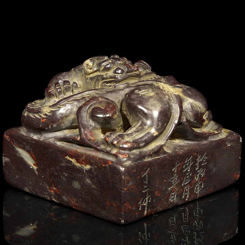 Hard stone seal with lion, 20th Century