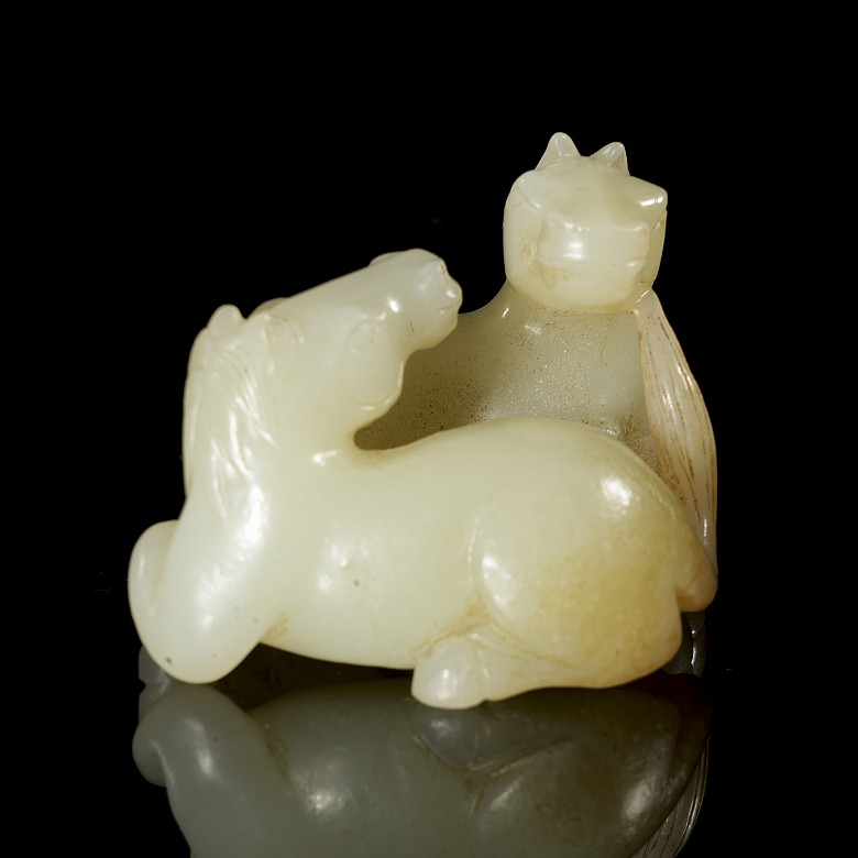 Carved jade ‘Horses’ figurine, Qing dynasty