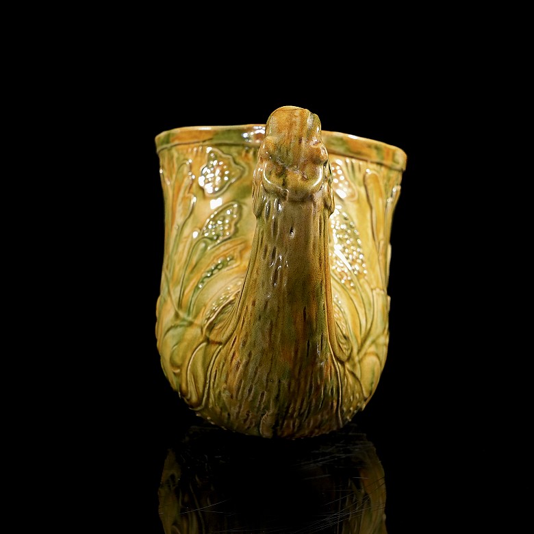 Glazed ceramic libation cup ‘Phoenix’, Tang style