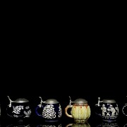 Six enamelled German beer steins, 20th century - 1