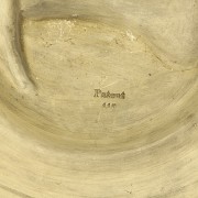 Gran plato de mayólica con retrato, s.XIX
