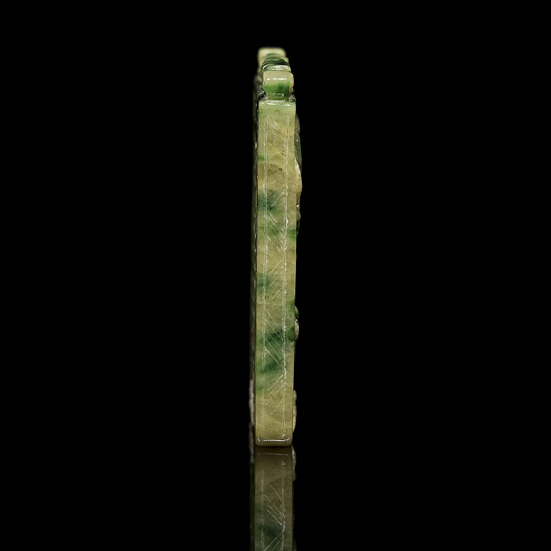 Natural jadeite ‘Dragon’ plaque, Qing dynasty