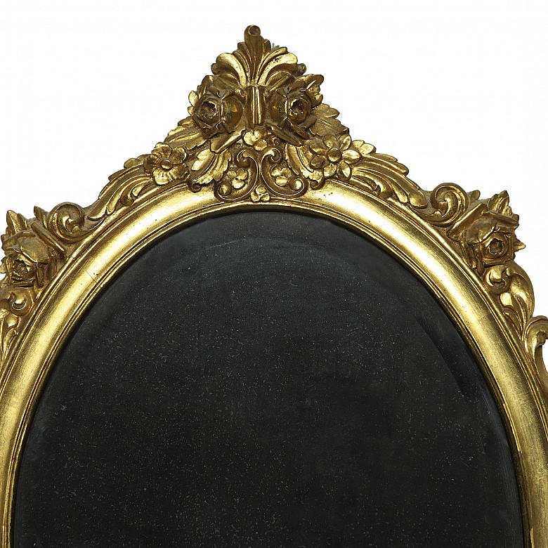 Mirror with gilded wooden frame, 20th century