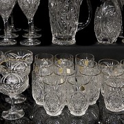 Glassware with gilded rim, Germany, 20th century