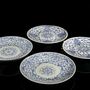 Set of porcelain dish with flowers, 19th-20th century