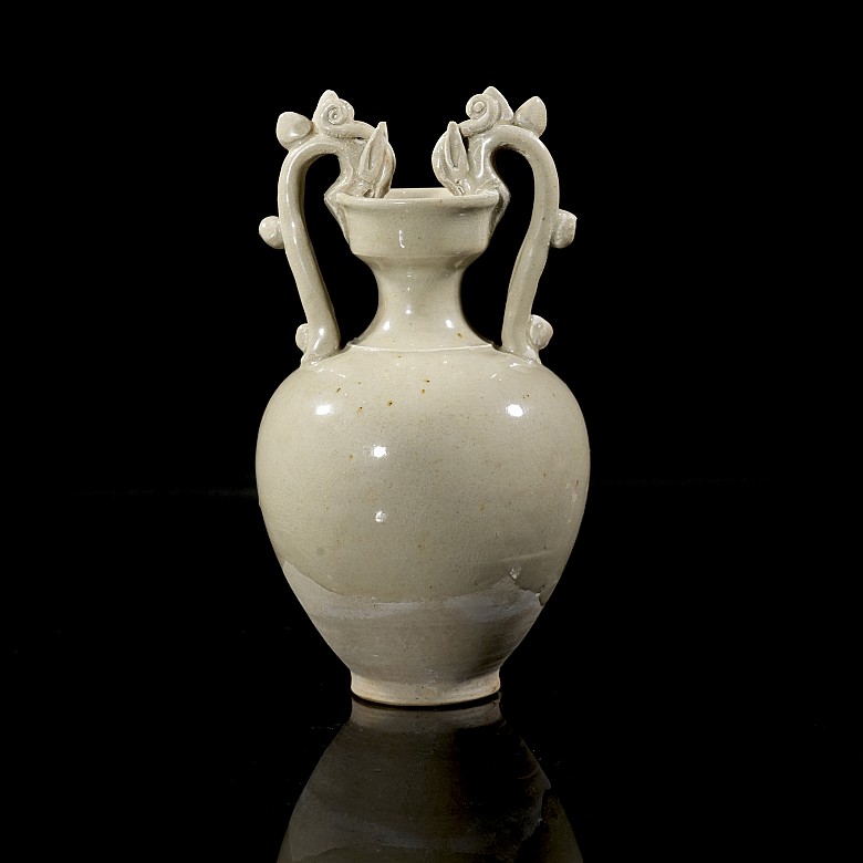 Glazed ceramic vase “Two dragons”, Tang style