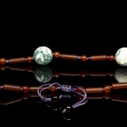 Agate and glass bead necklace, Qing dynasty - 4