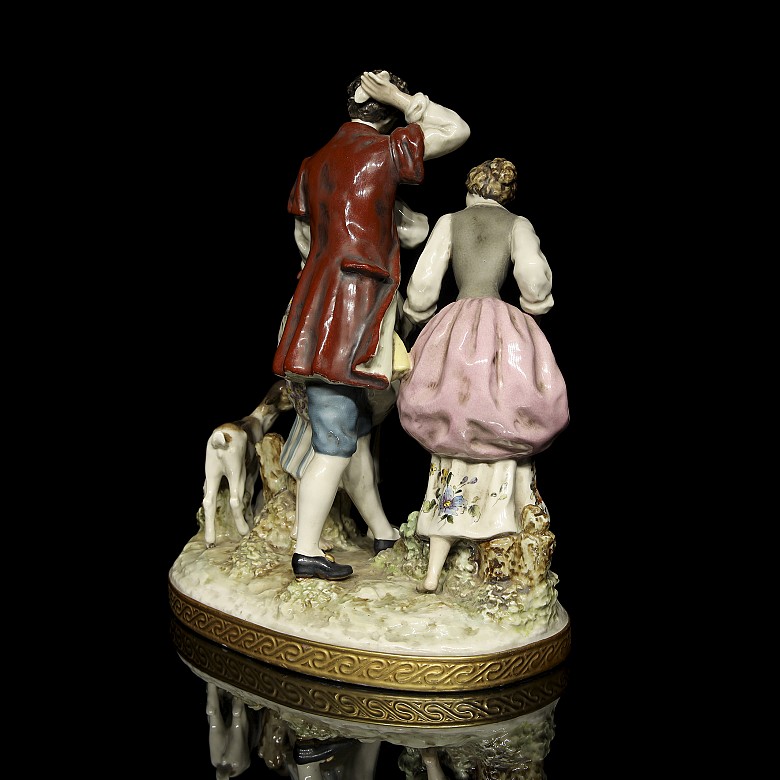 Salvador Mallol. Group of porcelain ‘Youth and flock’, 20th century