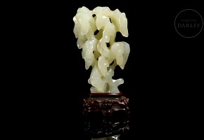 Carved white jade figurine ‘Taihu’, Qing dynasty