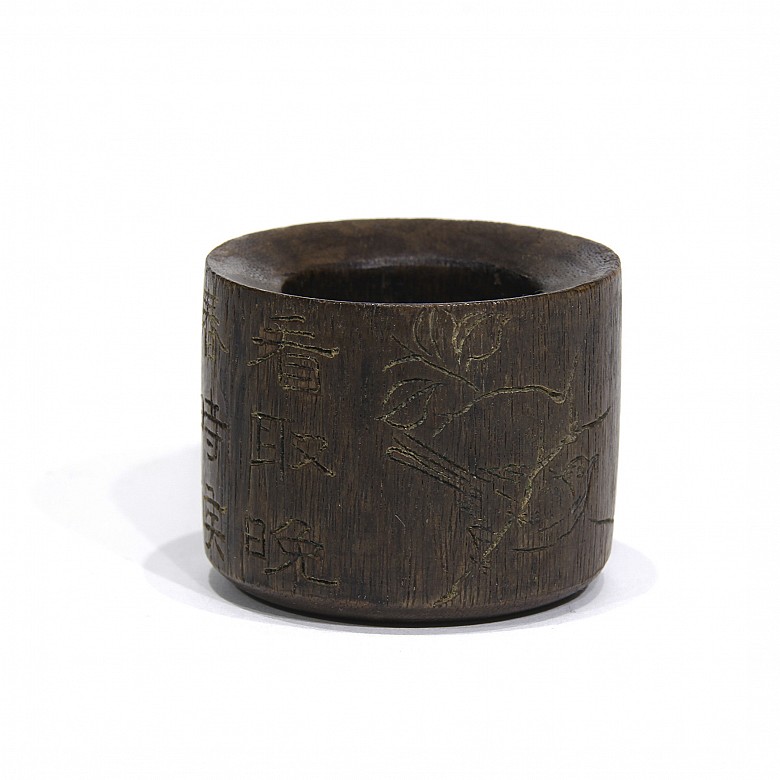 Wooden ring with an inscription, 19th century