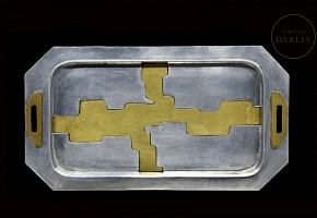 Metal tray designed by David Marshall, 20th century