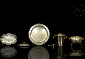 Set of six silver utensils, 20th century