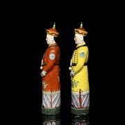 Pair of porcelain emperors, 20th century