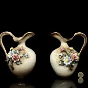 Capodimonte porcelain ‘Pair of jugs’, 20th century - 8