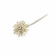 Brass needle with Matara or zircon diamonds.