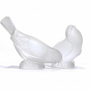 Pareja de pájaros de cristal, s.XX