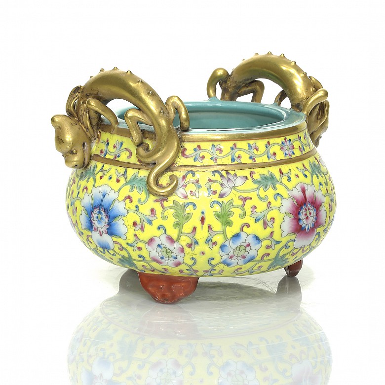 Enameled ceramic censer, 20th century