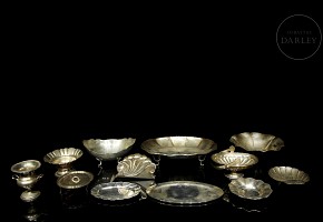 Twelve silver objects, 20th century