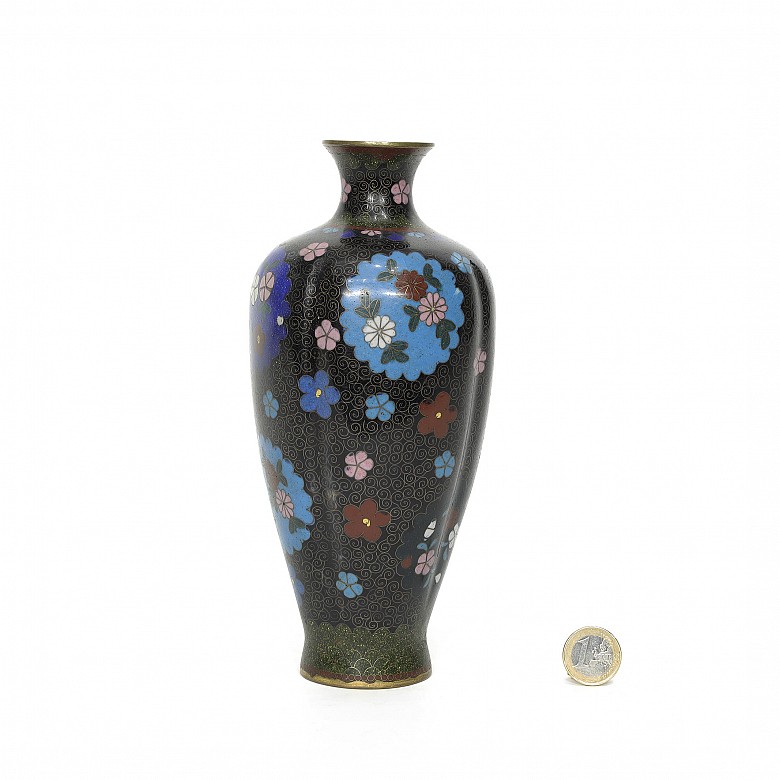 Cloisonne lobed vase