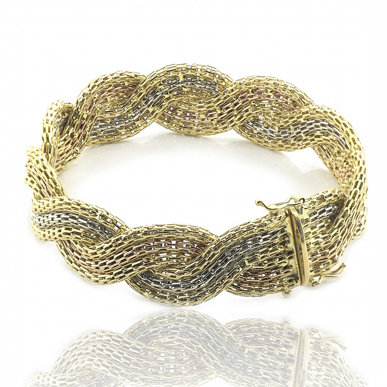 Pulsera trenzada en oro 18 k