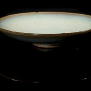 Junyao ceramic small footed dish, Song dynasty