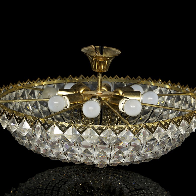 Ceiling lamp with glass beads, 20th century