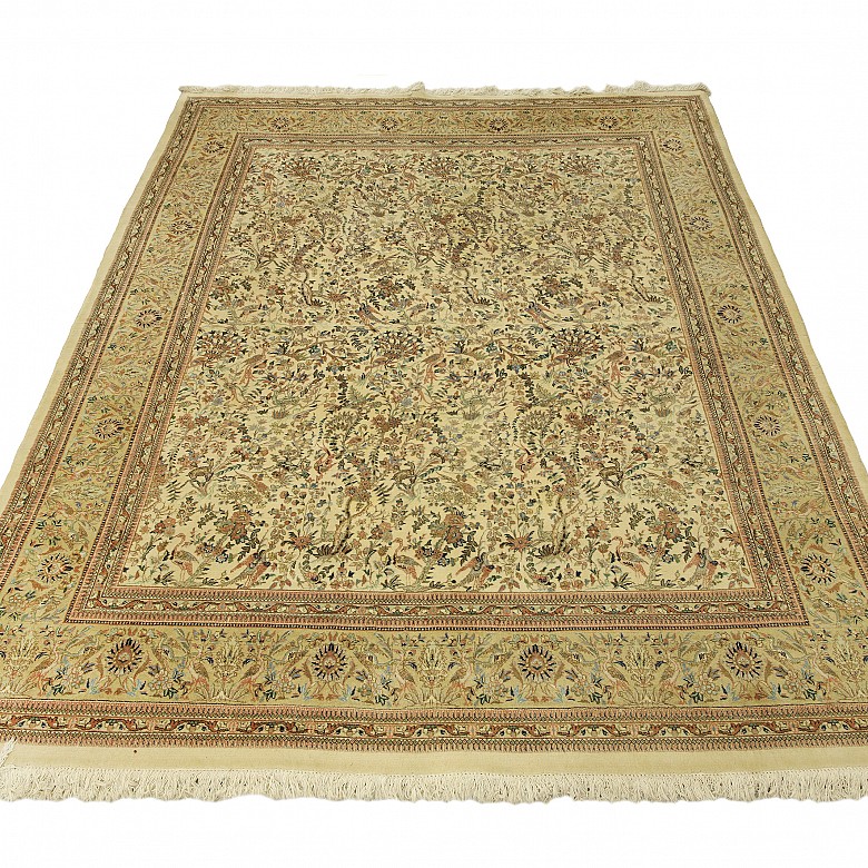 Wool and silk oriental style rug, 20th century