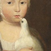 English School 19th century ‘Girl with dove’