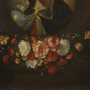 19th century Spanish School ‘Virgin Mary with flowers’ - 3