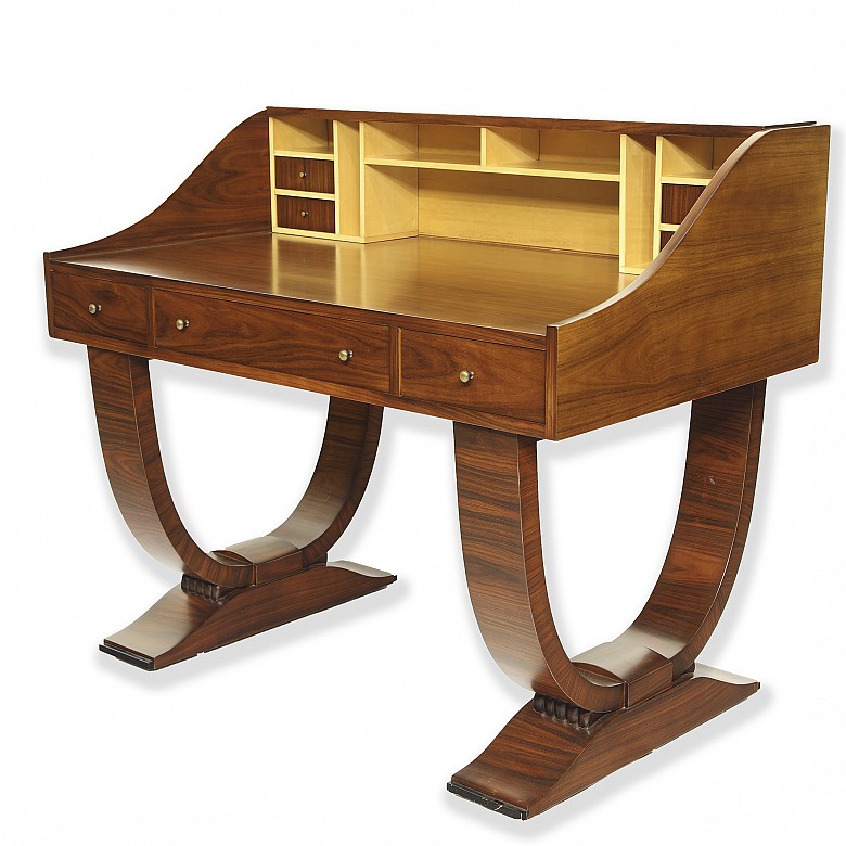 Art Deco style desk in Palo Santo wood