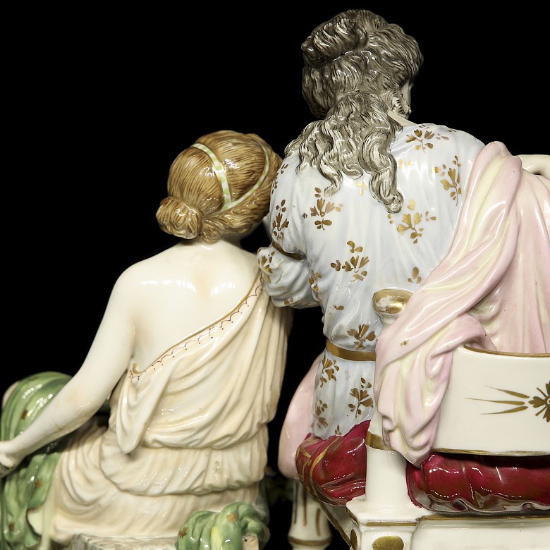 German porcelain ‘Venus clipping Cupid's wings’, 20th century