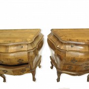 Pair of ‘Rococo’ wooden chests of drawers, Italian style, 20th century - 5